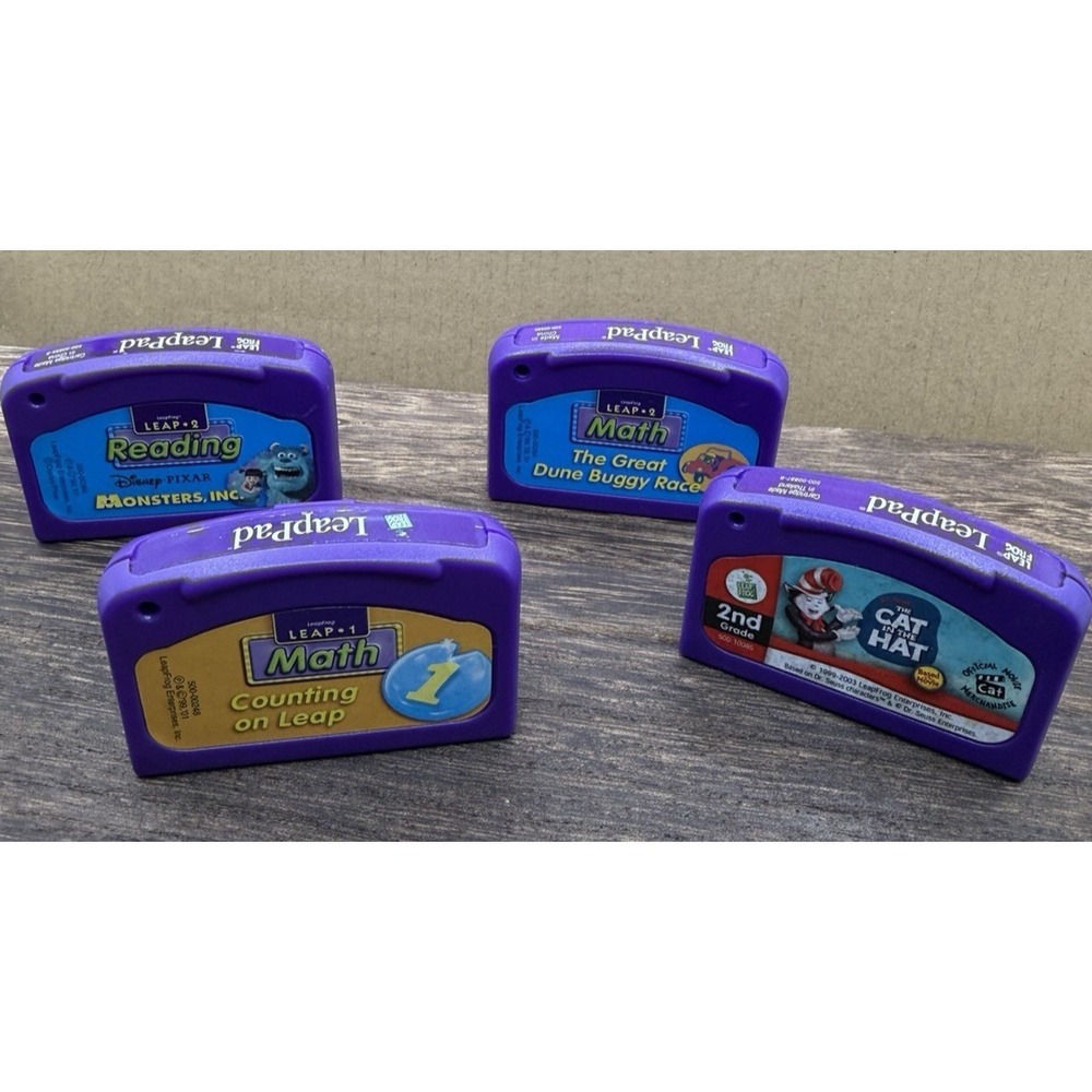 LeapFrog Game Cartridges Lot of 4 - Cat In The Hat, Reading, Math